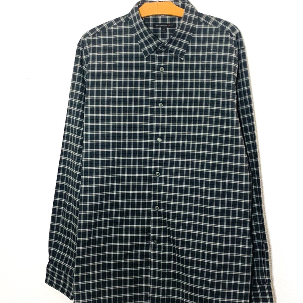 Men’s John Varvatos Grey Plaid Button Up Shirt
